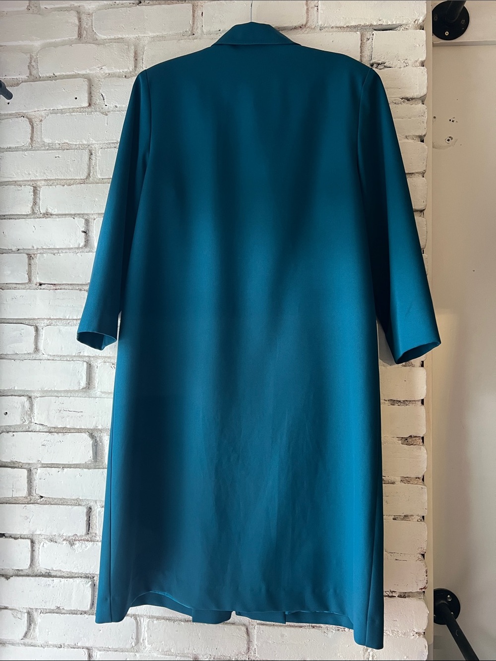 Vintage Teal Trench Coat with Button Front misty harbour crepe coat - Picture 5 of 5